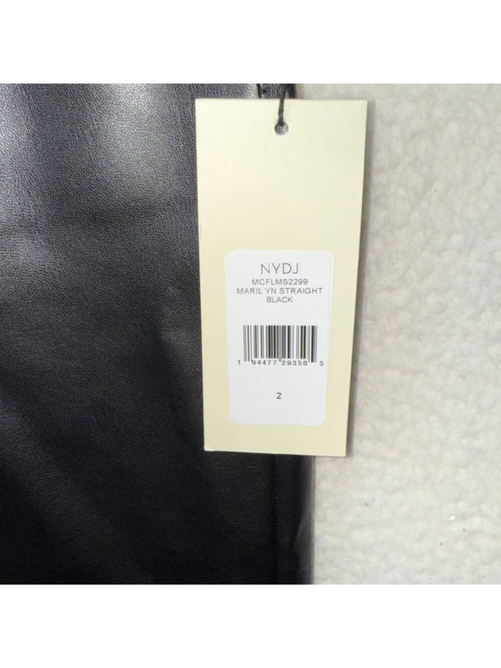 NYDJ 2 Sculpt-Her Marilyn Straight Faux Leather Pants Black LiftXTuck NEW - Picture 3 of 9